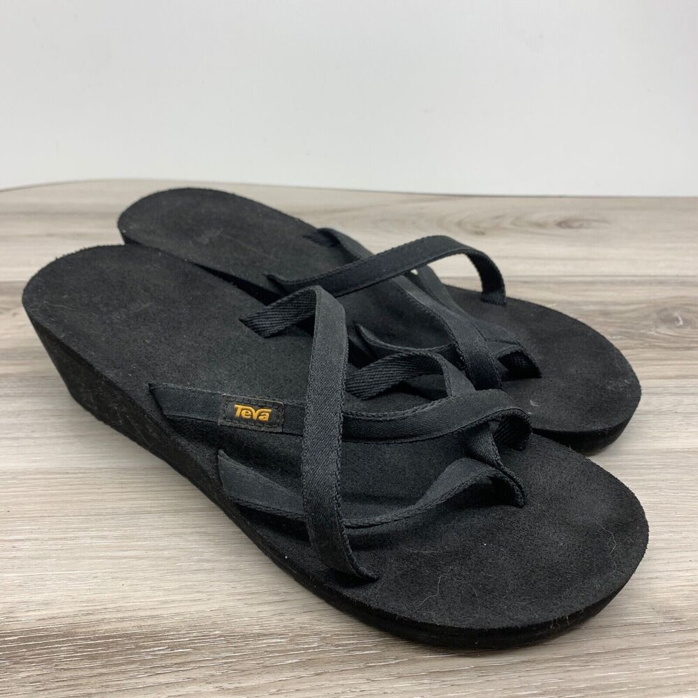 Teva Mush Mandalyn Wedge OLA 2 Black Women’s Sandal Size 9